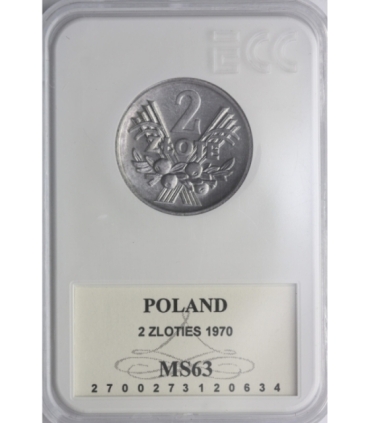 2 złote Jagody, 1970, GCN MS63, mennnicze