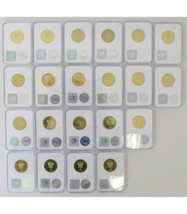 Pełny komplet 21 monet 2 zł GN rocznik 2011, grading GCN MS65-MS66, mennicze