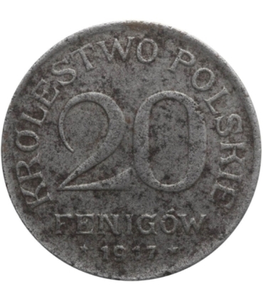20 Fenigów 1918 FF Królestwo Polskie, Stan 2