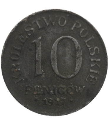 10 Fenigów 1917 FF Królestwo Polskie stan 3