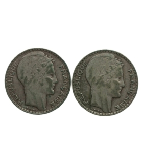 Francja Lot: 2 x 10 franków1931, 1932, srebro