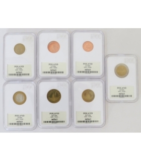 Lot: 7 x polskie monety próbne euro, 2004, GCN MS65