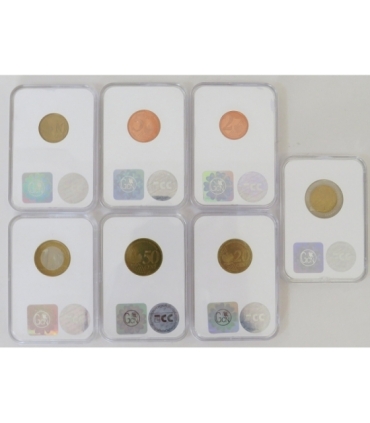 Lot: 7 x polskie monety próbne euro, 2004, GCN MS65
