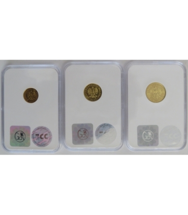 Lot: 1, 2, 5 groszy 2009, GCN MS 65-66, mennicze