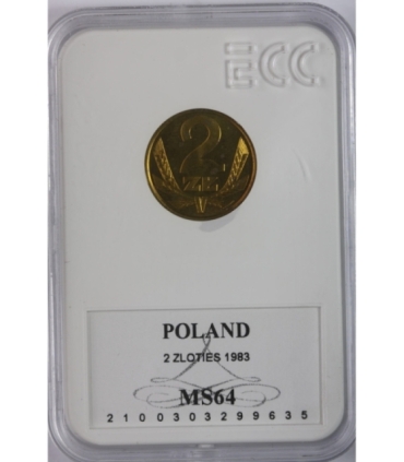 2 zł, 1983, mennicza, GCN MS64