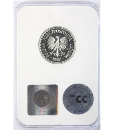 1 złoty 1987 lustrzanka, GCN PR65, mennicze