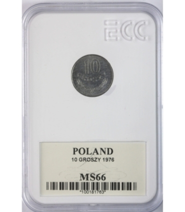10 groszy 1976, GCN MS66, mennicze