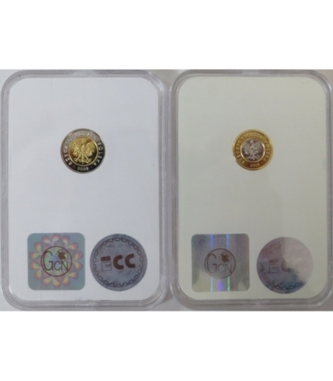 Miniatury Polskich Monet Powszechnego Obiegu 2 zł + 5 zł, GCN MS65