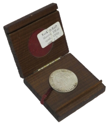 100 zł Mieszko i Dąbrówka 1966 oryginalnym etui banku PeKaO, stan 1