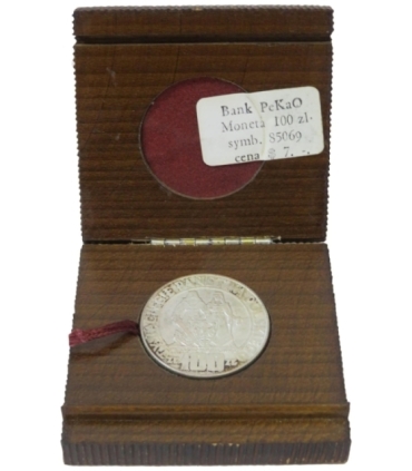 100 zł Mieszko i Dąbrówka 1966 oryginalnym etui banku PeKaO, stan 1