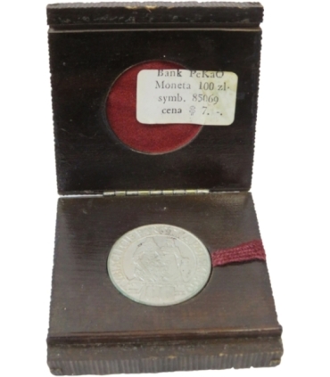 100 zł Mieszko i Dąbrówka 1966 oryginalnym etui banku PeKaO, stan 1