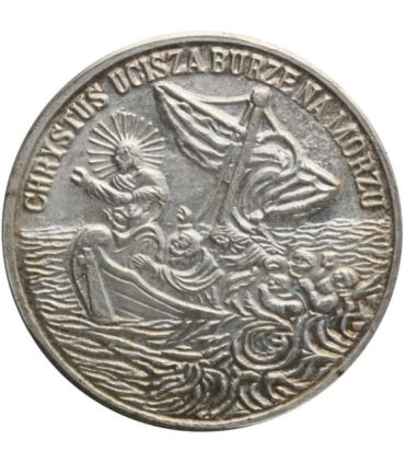 Medal Jan Paweł 2 / Chrystus ucisza burzę na morzu