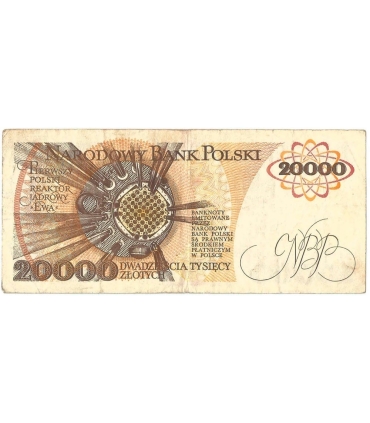 20000 zł, Maria Skłodowska-Curie, 1989, seria T, stan 3