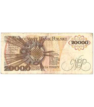 20000 zł, Maria Skłodowska-Curie, 1989, seria H, stan 3-