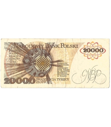 20000 zł, Maria Skłodowska-Curie, 1989, seria W, stan 3-