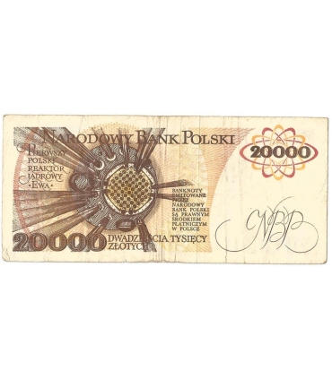 20000 zł, Maria Skłodowska-Curie, 1989, seria N, stan 3-