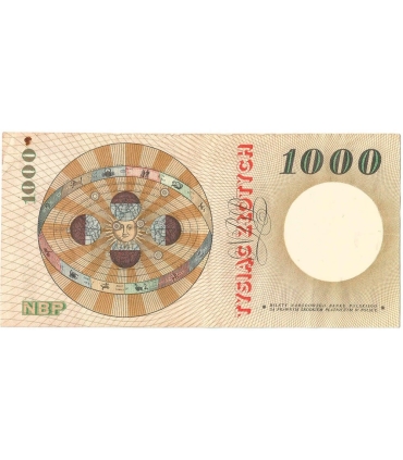1000 zł 1965, Kopernik, seria B, stan 3