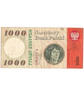 1000 zł 1965, Kopernik, seria B, stan 3/3-