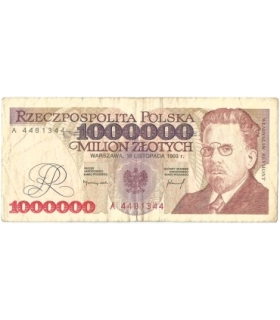 1000000zł Władysław Reymont 1993, seria A 4481344, stan 3-, ciekawa numeracja