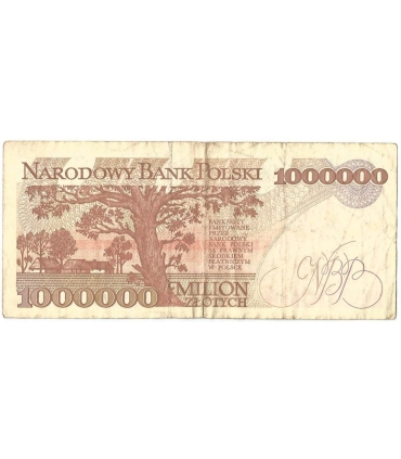 1000000zł Władysław Reymont 1993, seria A 4481344, stan 3-, ciekawa numeracja