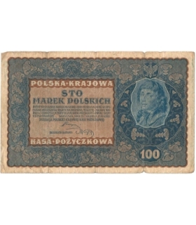 100 marek polskich (PKKP), rok 1919, stan 4, IJ seria D