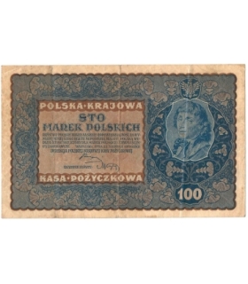 100 marek polskich (PKKP), rok 1919, stan 3-, IH seria B