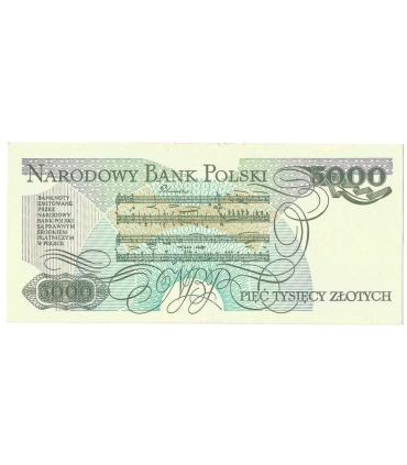 5000 zł Fryderyk Chopin,1988, seria DC, stan 2