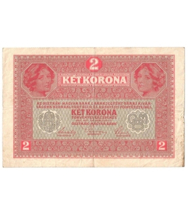 Austro-Węgry, 2 korony, zwei kronen, ket korona, 1917, stan 3-