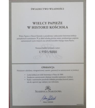 Wielcy Papieże w historii kościoła zestaw 6 medali w etui