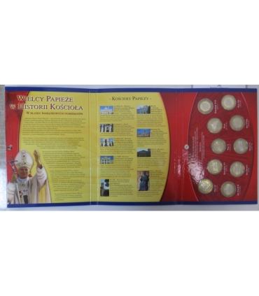 Wielcy Papieże w historii kościoła zestaw 10 medali w etui