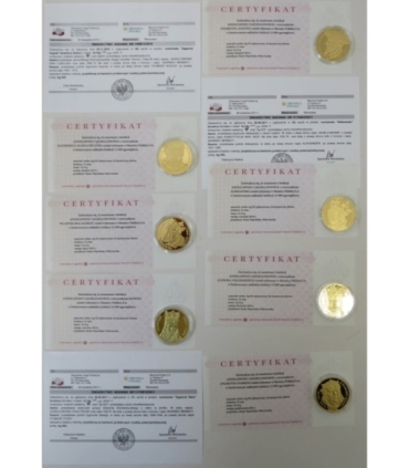 Kolekcja Jagiellonowie - 7 szt. + etui, srebro Ag925, 7 x 14,14g