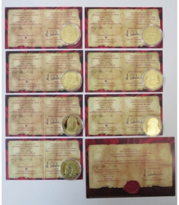 Kolekcja Polska Królewska - 7 szt. + etui, srebro Ag925, 7 x 14,14g