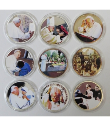 Jan Paweł II beatyfikacja zestaw 9 szt. + etui + certyfikaty