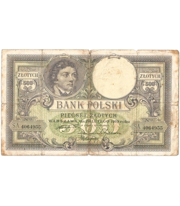 500 zł Kościuszko 1919, seria. SA., stan 4