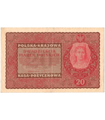 20 marek polskich (PKKP) 1919, stan 3+, II serja EZ