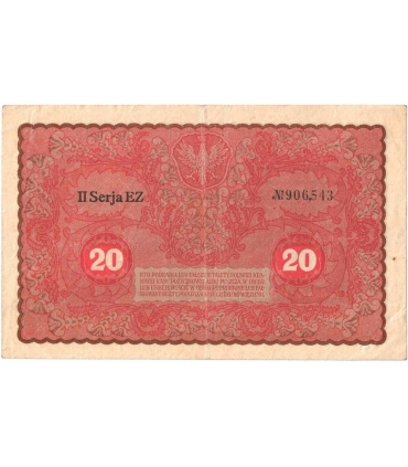 20 marek polskich (PKKP) 1919, stan 3+, II serja EZ