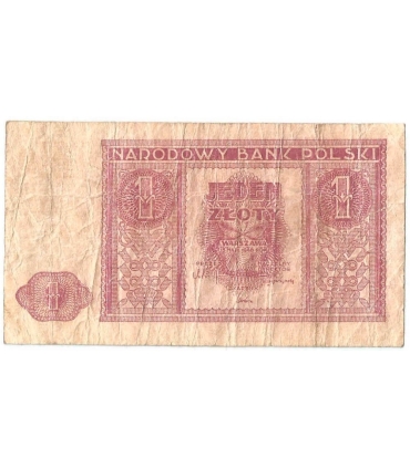 Banknot 1 złoty 1946 rok - stan 4-