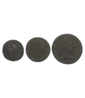 Lot: Austria, 3 krajcary 1800,1 krajcar 1800, 1/2 kracjara 1812