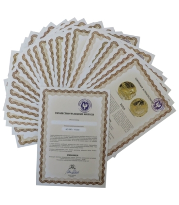 Wielcy Polacy 24 szt. w drewnianej kasecie, certyfikaty