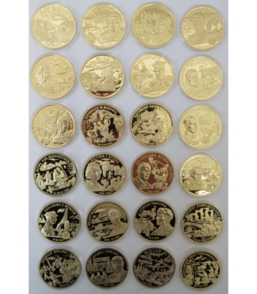 Zestaw 15 szt. medali - Polacy w II wojnie światowej + pudełko+ certyfikaty