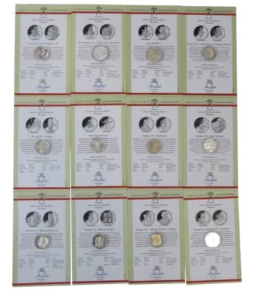 Srebrne monety Watykan, 11 sztuk, 1969-1989, Jan Paweł II