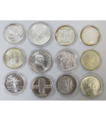 Srebrne monety Watykan, 11 sztuk, 1969-1989, Jan Paweł II