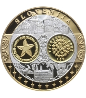 Medal wspólna waluta euro - Słowenia - 20g Ag999