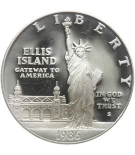 USA 1 dolar, 1986, Ellis Island, stan 1-