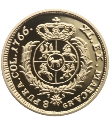 Replika dwuzłotówki Stanisława Augusta Poniatowskiego, 1766, srebro złocone