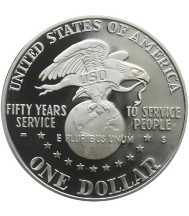 USA 1 dolar, 1991 USO, 50 rocznica - Zjednoczona organizacja służby
