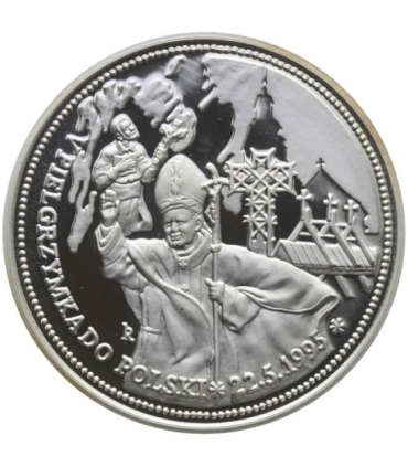 Medal, Jan Paweł II V pielgrzymka do Polski, srebro, certyfikat