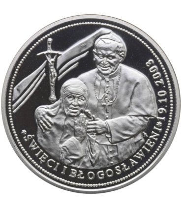 Polska, medal Jan Paweł II, Święci i błogosławieni, srebro, certyfikat