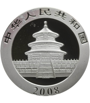 Chiny 10 YUANÓW 2008 Panda 1 uncja Ag 999