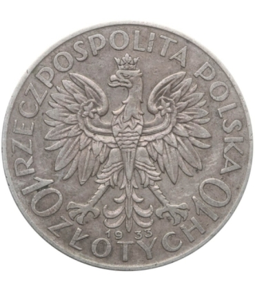 10 złotych Głowa kobiety 1933, stan 3+